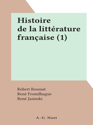 cover image of Histoire de la littérature française (1)